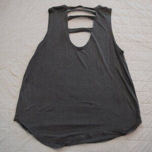OLIVACEOUS Sleeveless Gray Open Back Bar Top Womens Small